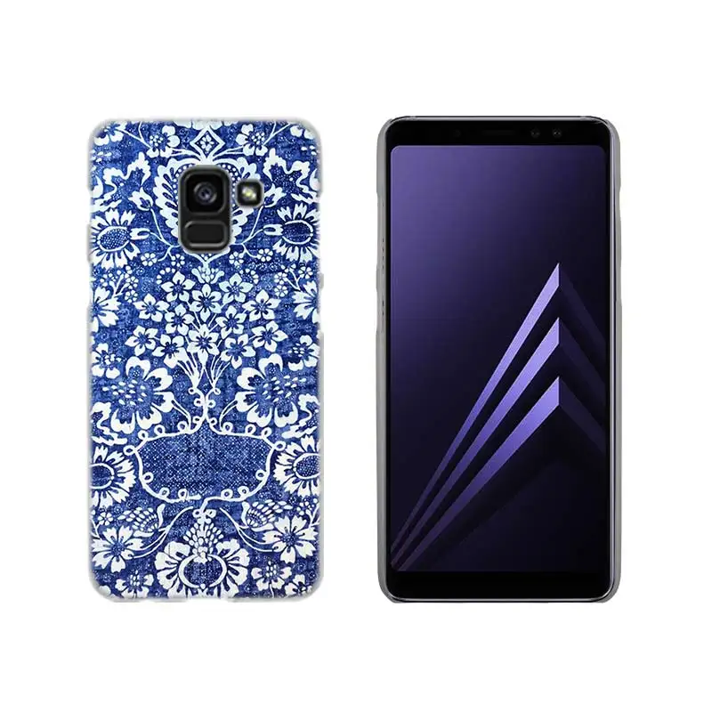 Китай(материк) Цветочный Узор Жесткий чехол для Samsung Galaxy A7 A6 A8 плюс A9 A3 A5 A30 или A20 A50 A60 A70