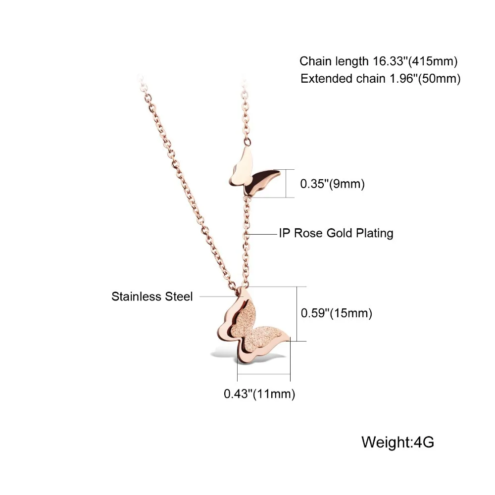 Бабочка ключицы женские ожерелья милые розовое золото ювелирные изделия из