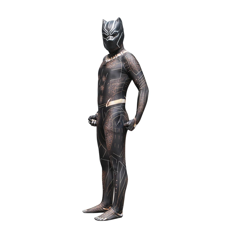 Черная пантера erik killmonger Косплей Костюм Комбинезон Необычные Zentai маска Детские