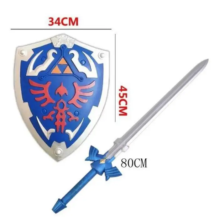 1:1 Cosplay skysword Skyward Sword& Shield /Set Link Safety PU Weapon Sword Kids Gift Role Play Gift 80cm Sword