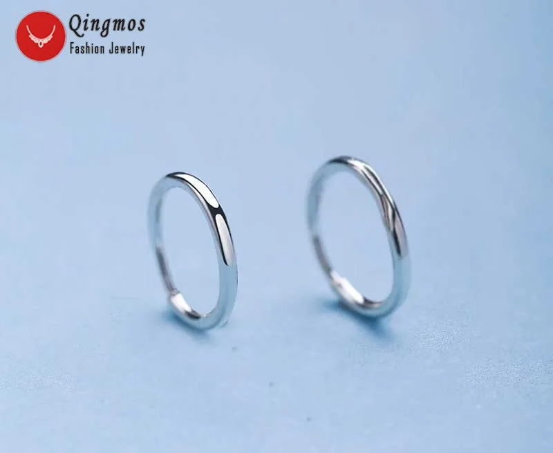 8mm Qingmos модные круглые серебряные серьги-кольца для женщин с серебристыми 30 мм Серебро S925 серьги-кольца Изящные Jewelry-ear570 - Окраска металла: 8mm