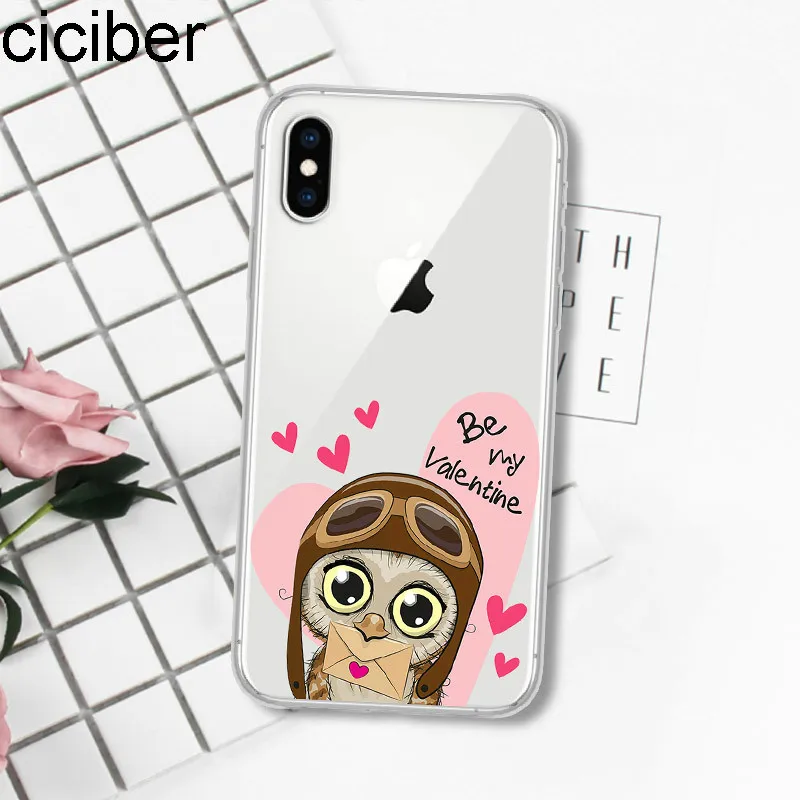 Ciciber милый мультфильм Сова Сердце Мягкий силиконовый прозрачный ТПУ для iPhone 11 Pro