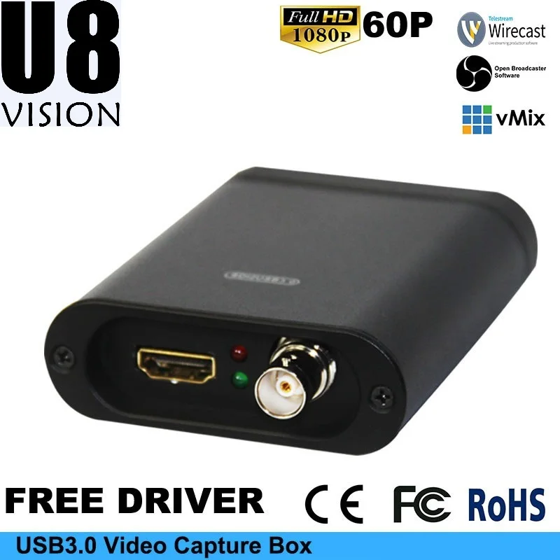 U8Vision портативный HDMI/SDI бокс для видеозахвата прямого эфира максимальная