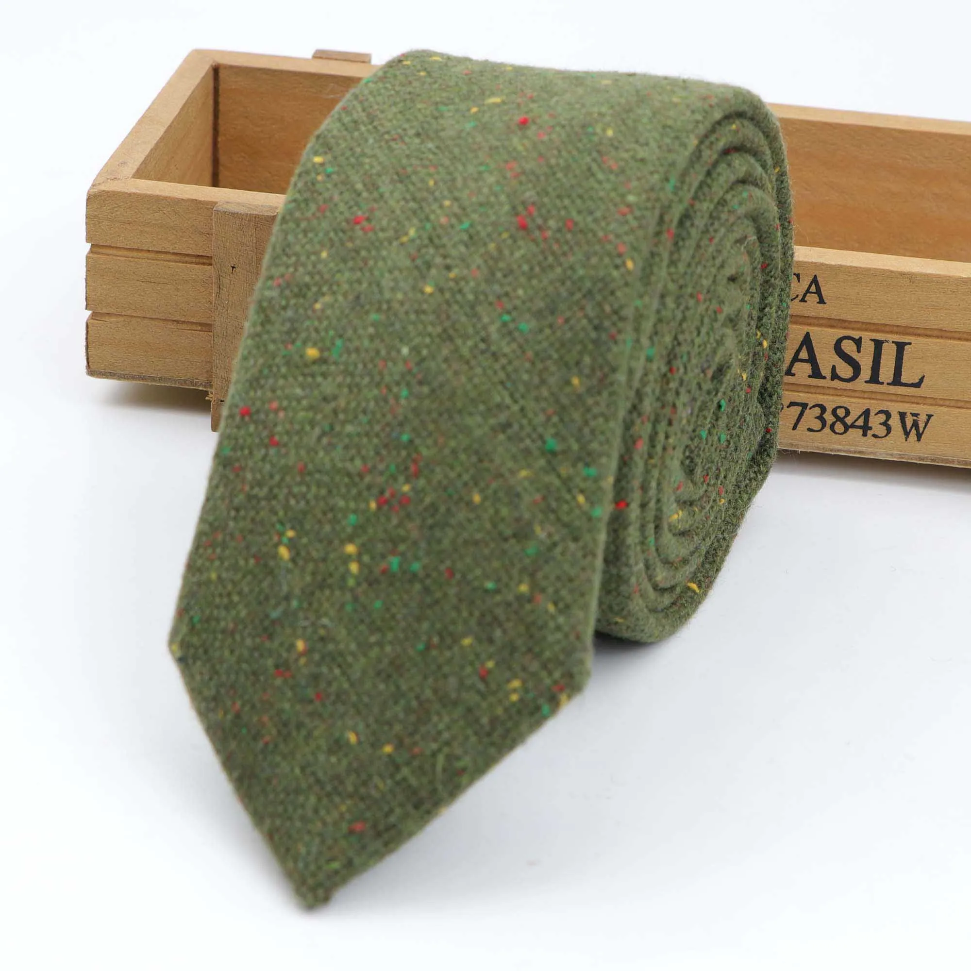 31 New Style Wool Viscose Tie 7cm Ties Fluffy Solid Color Corbata Slim Striped Necktie Cravat Clothing Accessories Warm Dot Ties - Цвет: 31