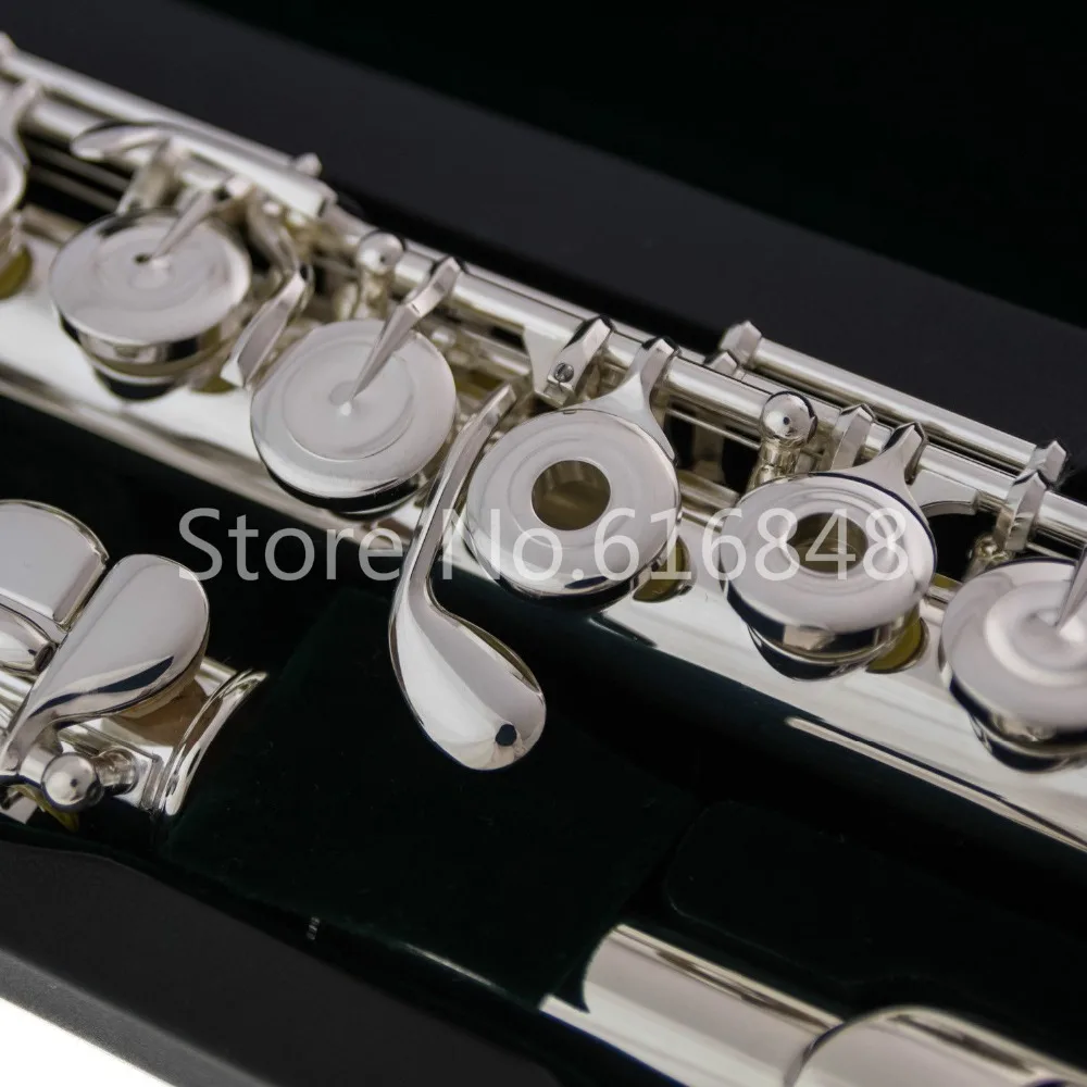 Жемчужный Quantz 525 C мелодия флейта из мельхиора трубка Посеребренная поверхность 16