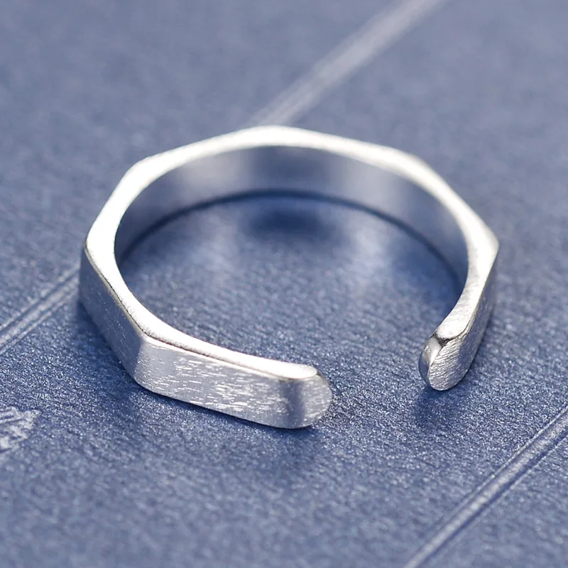 Женское Открытое кольцо с шестигранным узором из серебра 925 пробы | Украшения и