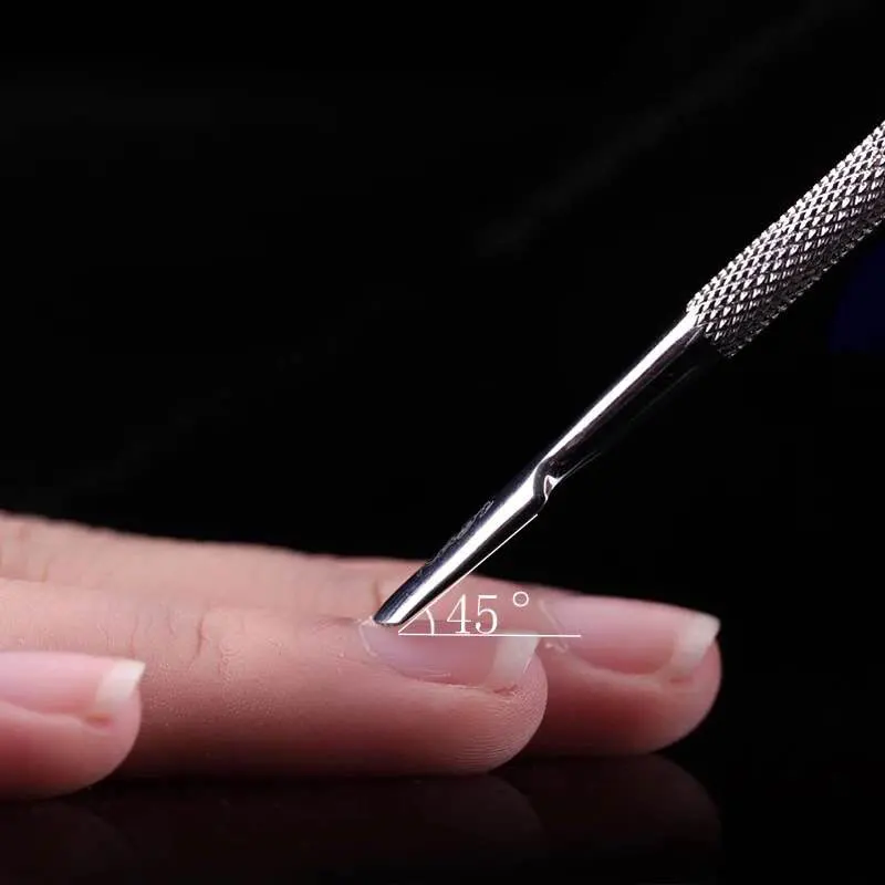 1 шт. из нержавеющей стали для кутикулы Съемник двусторонний палец толчок сухой