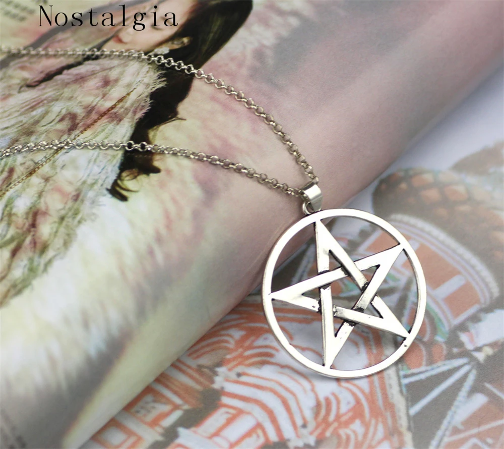 Fashion Necklace Accessories Hollow Out Five-pointed Star Pendant Necklaces Pentagram Punk Rock Biker Long Neckless Women Jewe | Украшения