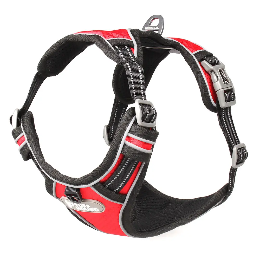 

TUFF HOUND Reflective Nylon Large pet Dog Harness Collar Service Dog Ves Padded Adjustable Safety Vehicular Lead For Dogs Pet