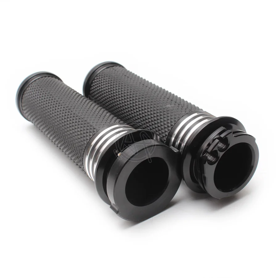 Черные алюминиевые + резиновые мотоциклетные ручки 1 дюйм для Harley Softail Slim Fat Boy Touring