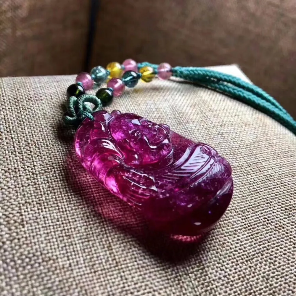 Женское колье из искусственного турмалина с гравировкой на 12 г | Украшения и