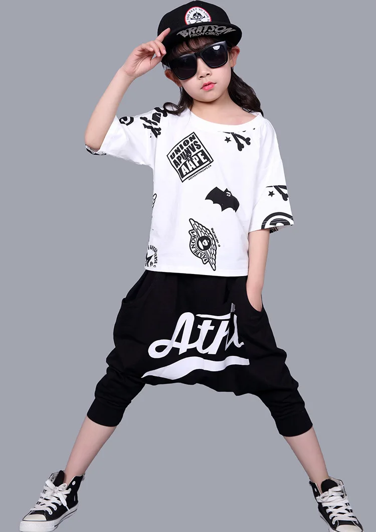 Джазовые танцевальные костюмы для девочек уличных танцев детские в стиле хип хоп