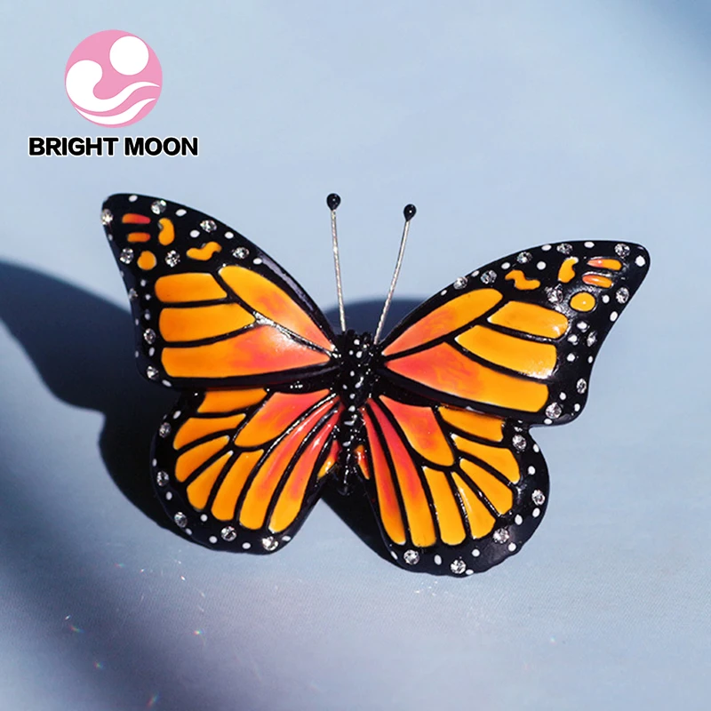 Красочные эмаль бабочка брошь насекомое животное Broche со стразами Для женщин