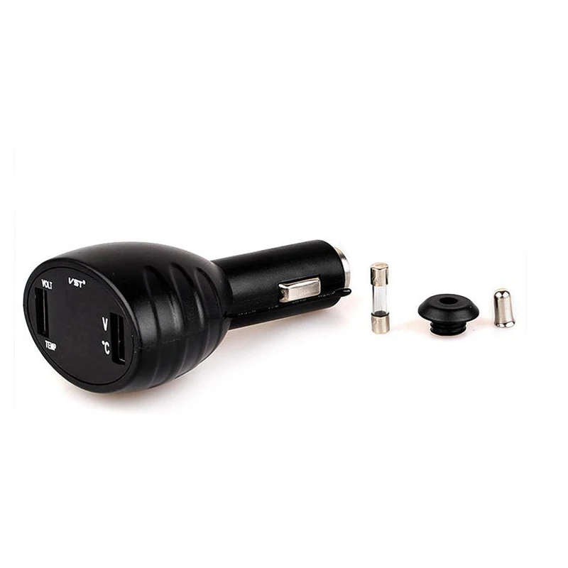 3 в 1 цифровой светодиодный Вольтметр термометр Монитор двойной Usb Автомобильное
