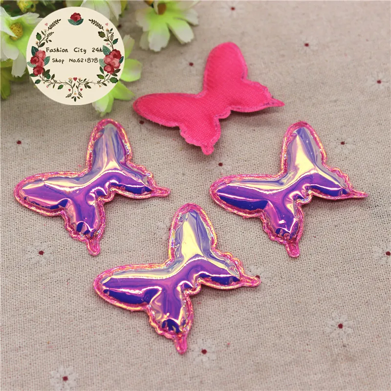 12 шт. блестящие нашивки из искусственной кожи AB декоративные в форме бабочки для