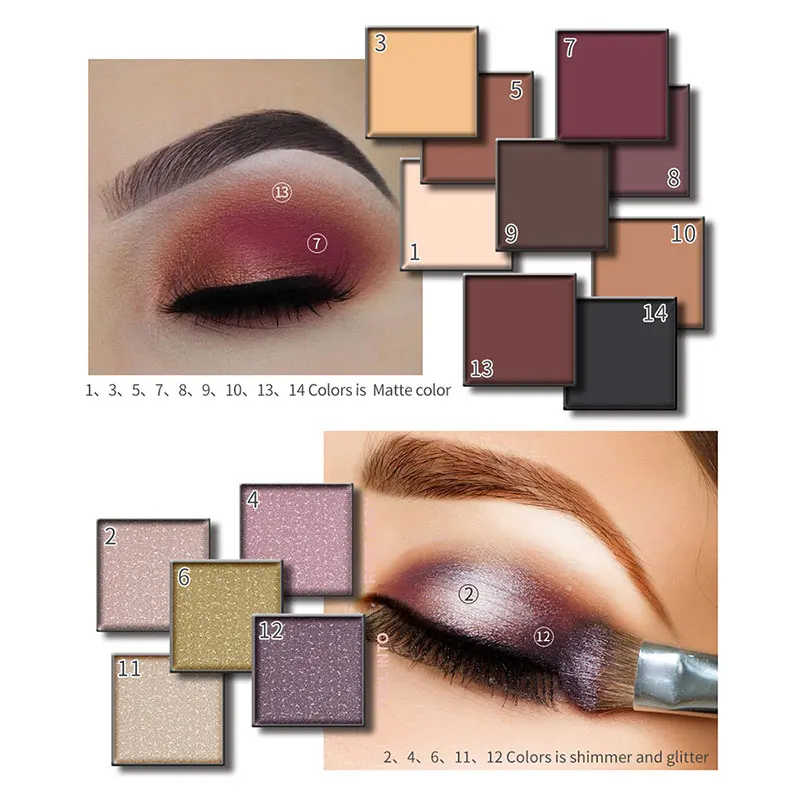 Смешанные Цвета Тени для век Палитра мерцающий блеск матовые тени водостойкая