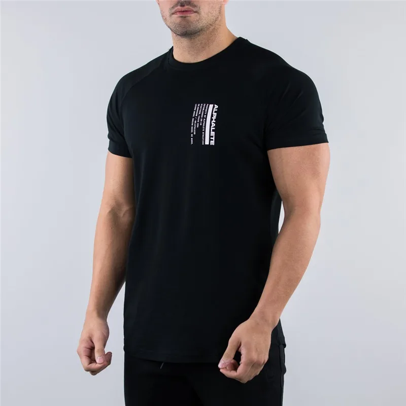 Новая хлопковая Футболка ALPHALETE itness мужские спортивные футболки с коротким
