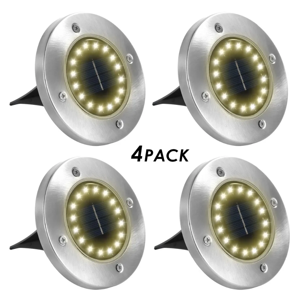 Солнечная энергия наземный свет 16LED солнечный подземный диск лампа