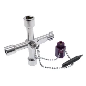 Универсальный крестовой многофункциональный ключ, Электрический треугольный ключ для шкафа 5 в 1, Электрический шкафчик лифта, клапан из сплава