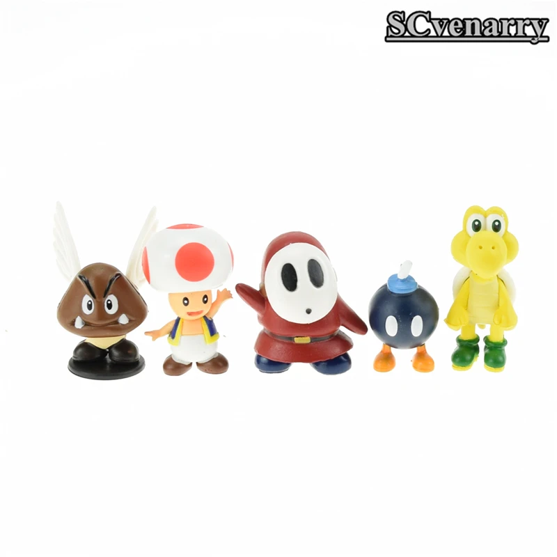 18 шт./лот Super Mario Bros brinquedos yoshi динозавр персик жаба Гумба ПВХ Фигурки коллекционные