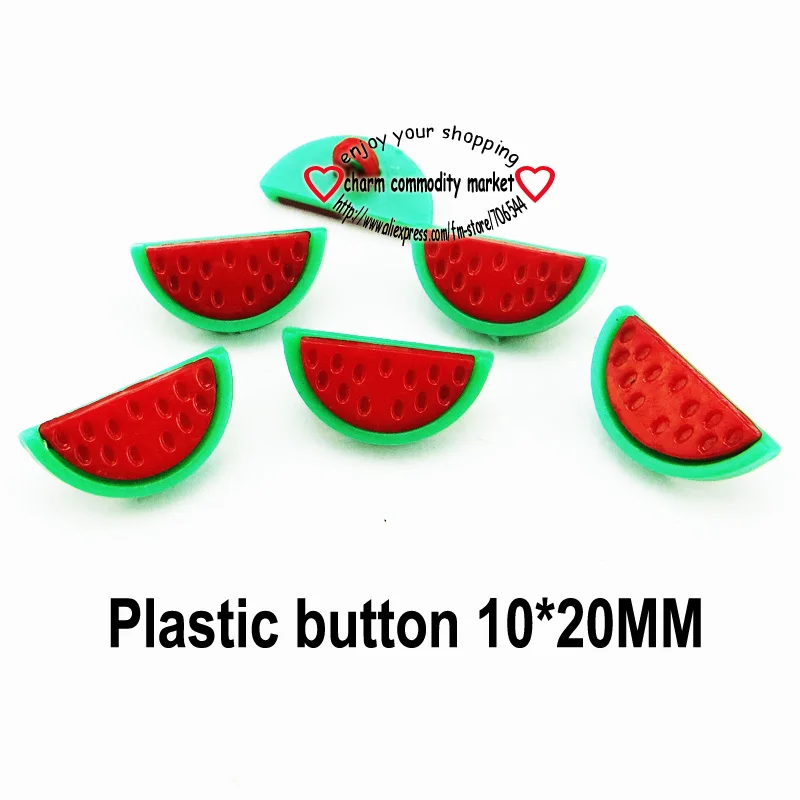 100 шт. красный арбуз фруктовая серия цветные крашеные пластиковые мультфильмы