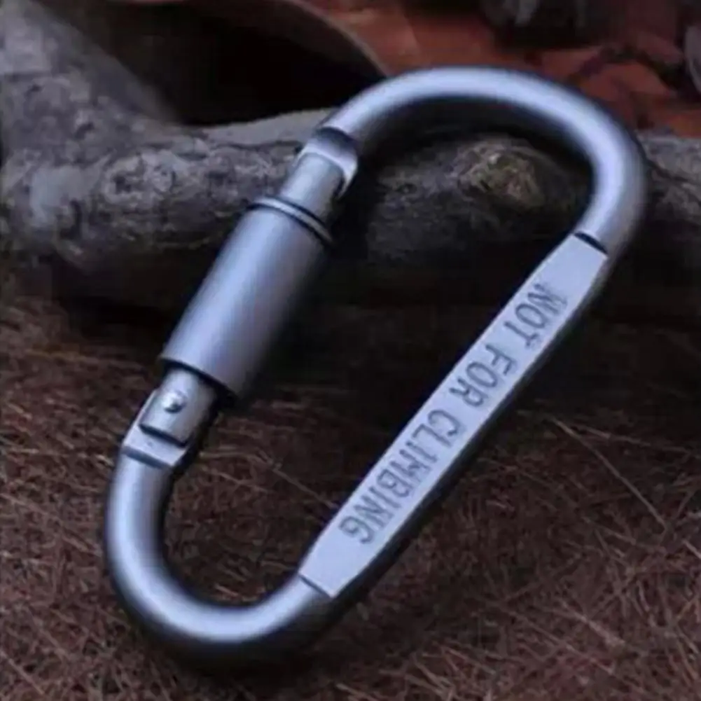 

None Alloy Carabiner Type D Climbing Safety Hook Screw Lock Backpack Buckle Hanging Mountaineering Camping Climbing