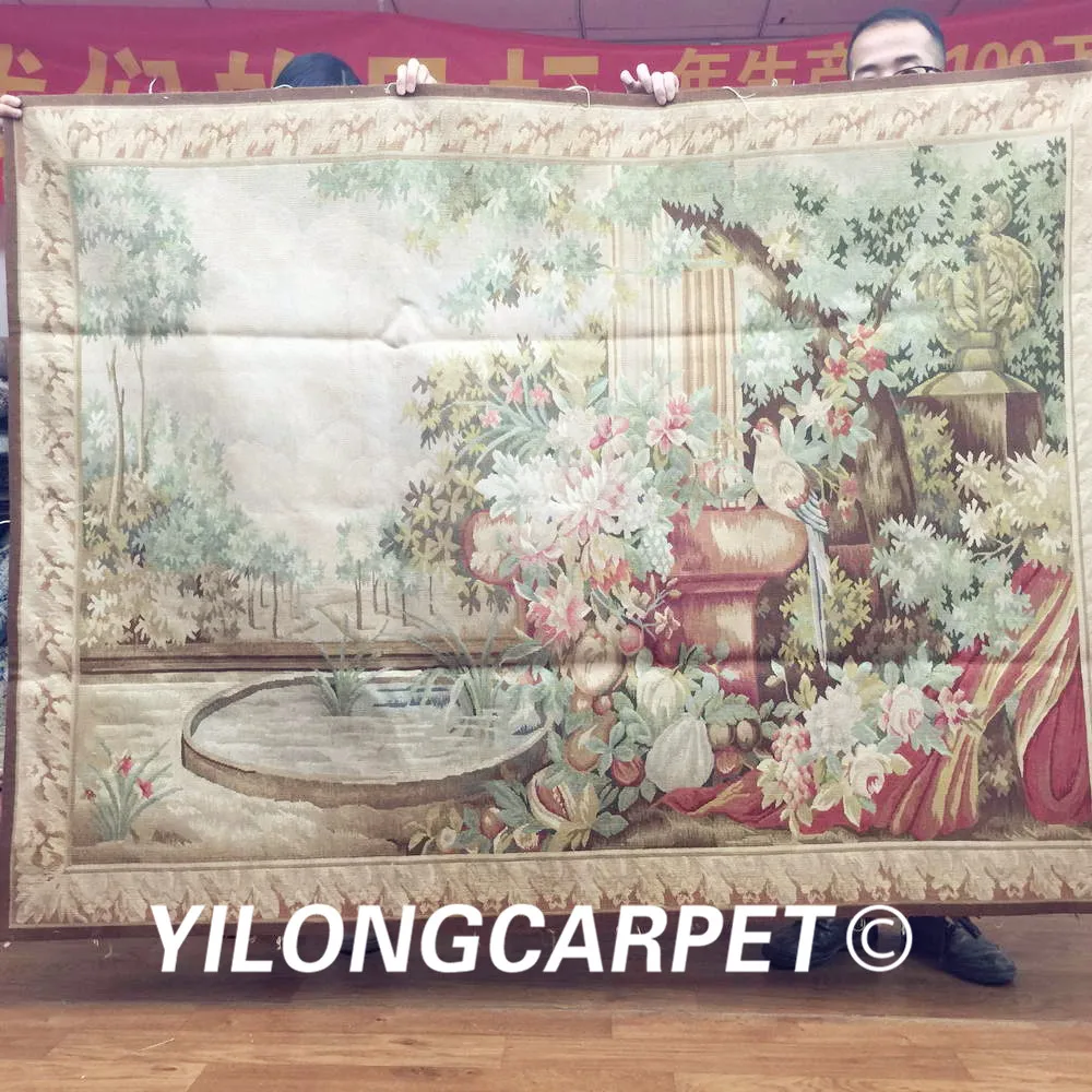 

Настенный подвесной гобелен Yilong 4,2 'x 5,6', 100% шерсть, французский ручной работы, обюссонский Гобелен (Au32-4.2x5.6)