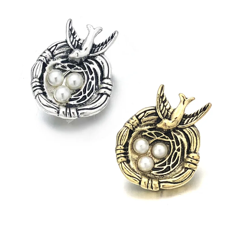 

Fashion w191 Flower Bird 3D 18mm Metal Snap Button For Bracelet Necklace Interchangeable Jewelry Women Accessorie Findings