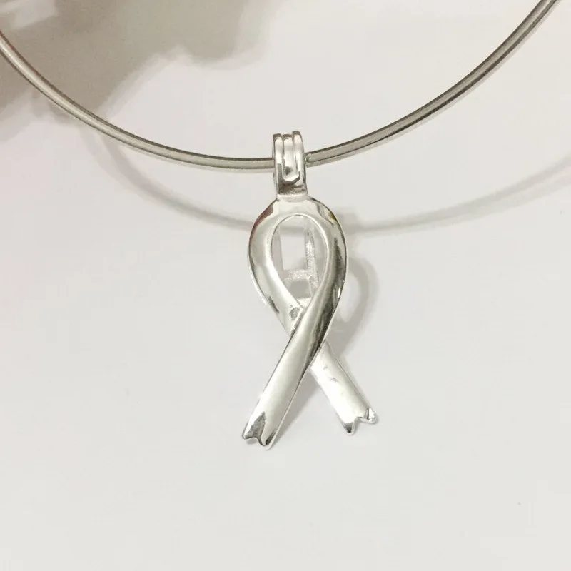 &quotСимвол розовой ленты&quot 925 серебряный жемчуг драгоценный камень медальон