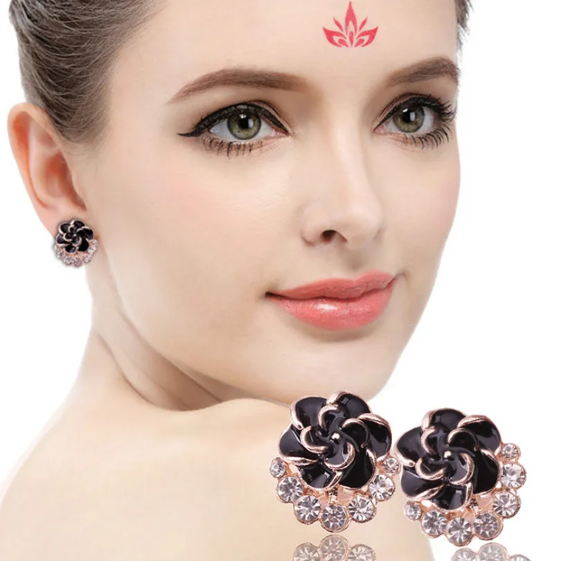 2017 Корея новые модели взрыва моды личности розового Кристаллические серьги