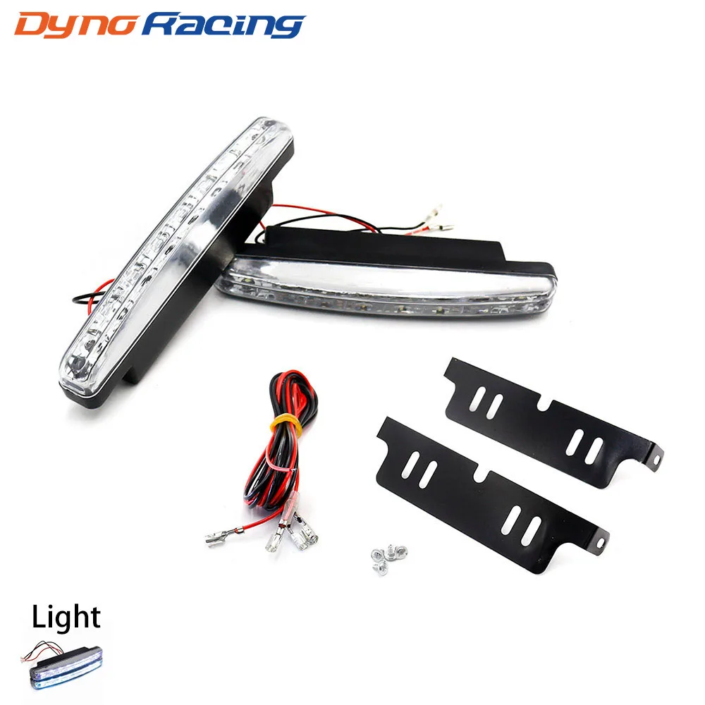 

2PCS LED daytime running lights Piranha beads White car fog lights strobe light 8 DRL light bar parking 12V DC Head Lamp