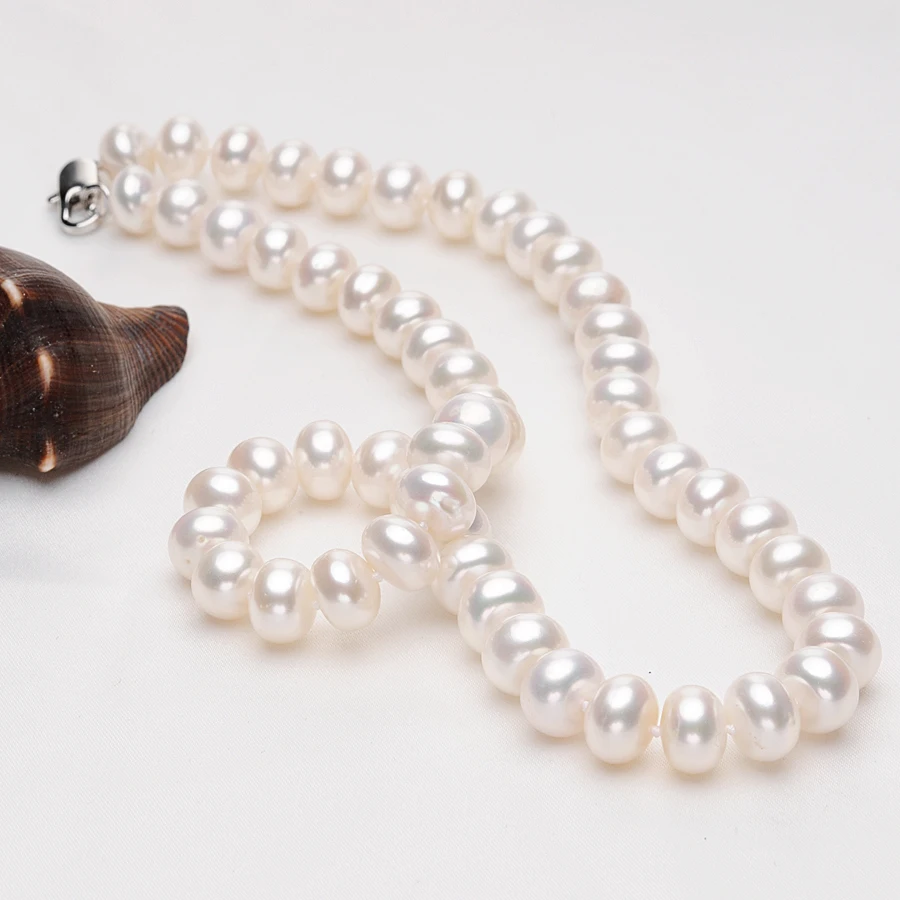 Ожерелье женское с натуральным пресноводным жемчугом 9 10 мм|necklaces for women|necklace