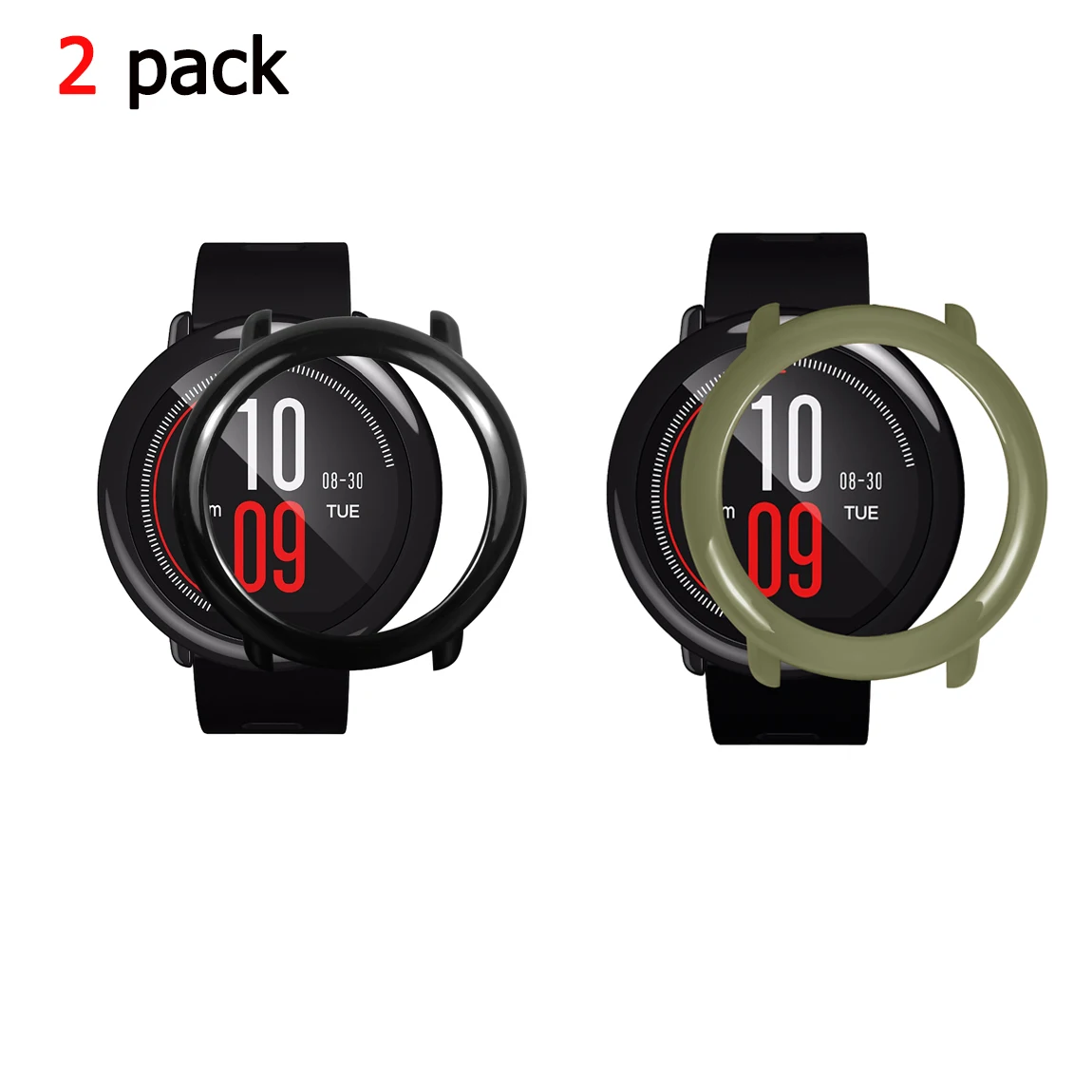 Тонкий защитный чехол для часов, чехол для Xiaomi Huami Amazfit Pace, сменный протектор для часов чехол s, 2 шт. в упаковке - Цвет: black army green