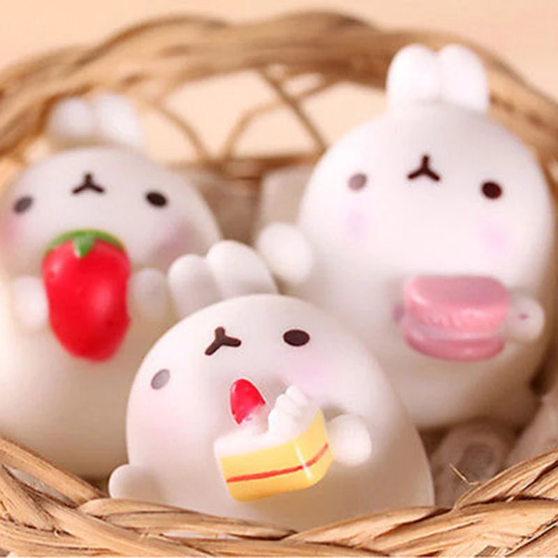 1 шт Kawaii Японии Моти мини Кролик Мягкий Дома фигурки животных игрушка-пищалка