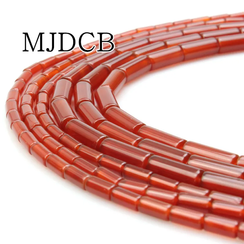 MJDCB натуральный цилиндрический Колонный красный Агаты бусины камень для DIY