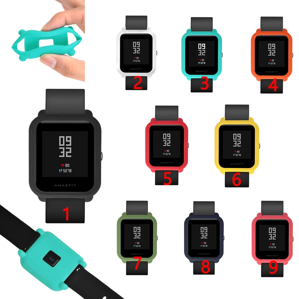 Часы в силиконовом корпусе защитный чехол для Xiaomi Huami Amazfit Bip BIT PACE Lite Youth Красочный