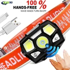 Налобный фонарь, светодиодный, 6000 лм, с ИК-датчиком движения