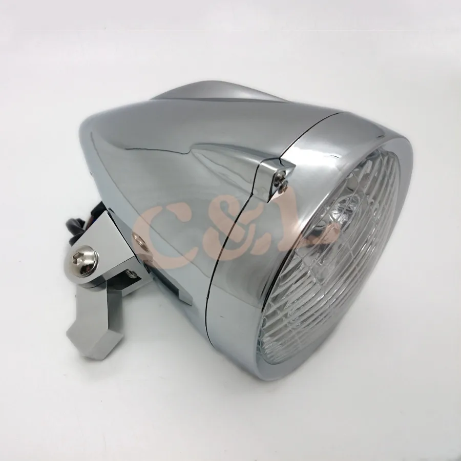 Хромированный Светодиодный светильник для мотоцикла с голубыми ангельскими