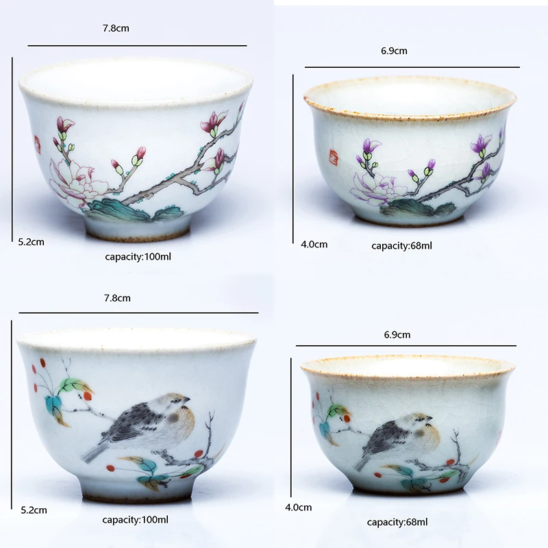 180 мл Цзиндэчжэнь винтажный узор керамическая крышка Набор чашек китайская