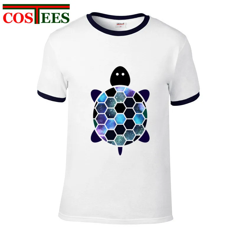 Camiseta космическая галактика морская черепаха футболка для мужчин милая Kawaii