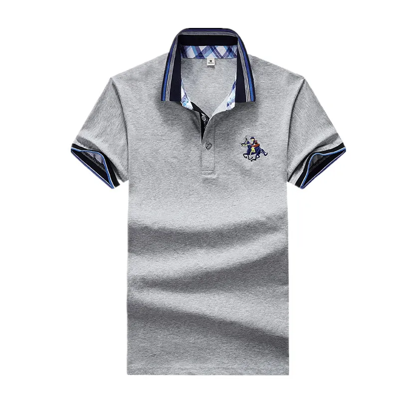 Рубашка-поло мужская с отложным воротником и 3d-вышивкой 2019 | Мужская одежда