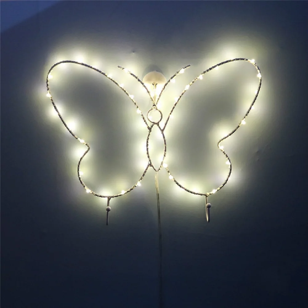 Buttterfly LED свет декоративная металлическая рама вешалка ночные светильники для