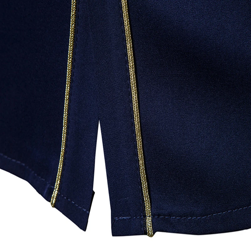 

2019 New Stand Collar Men Shirt Spring Autumn Casual Plus Size Print Embroidery Men Shirt Cotton Slim Fit Men Long Sleeve Shirt