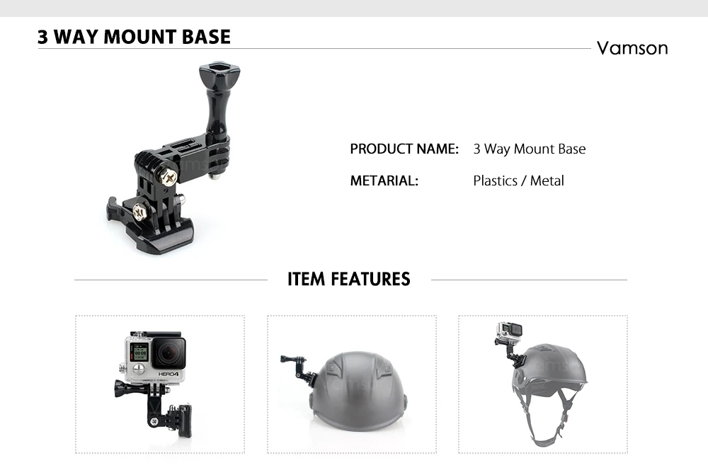 Vamson для Gopro hero 7 5 набор аксессуаров для Gopro hero 7 5 black hero 7 6 4 3+ session для xiaomi для SJCAM аксессуары VS79