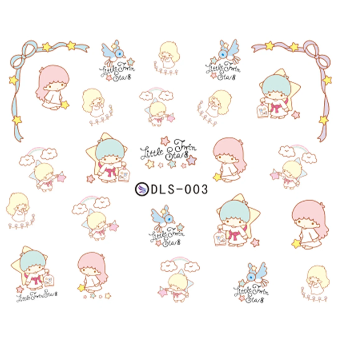 Новое поступление DIY смешанный набор акварельных наклеек для ногтей милые