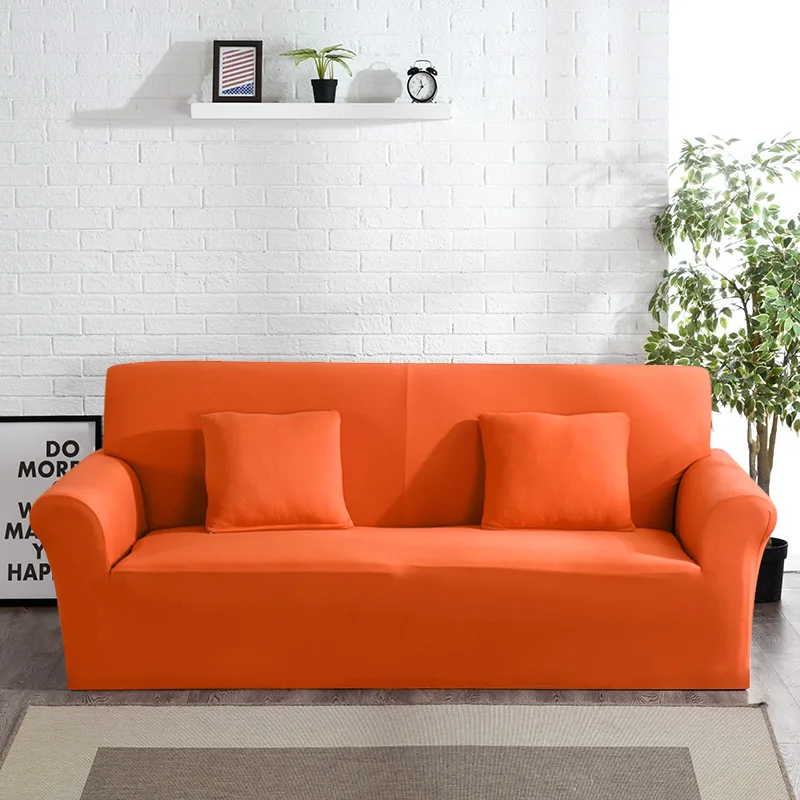 Orange Высокая Класс Крышка для мебели диван кресло современный Гостиная чехол для дивана из стрейчевого эластичного материала диване чехол из хлопка на возраст от 1/2/3/4 местный - Цвет: Orange