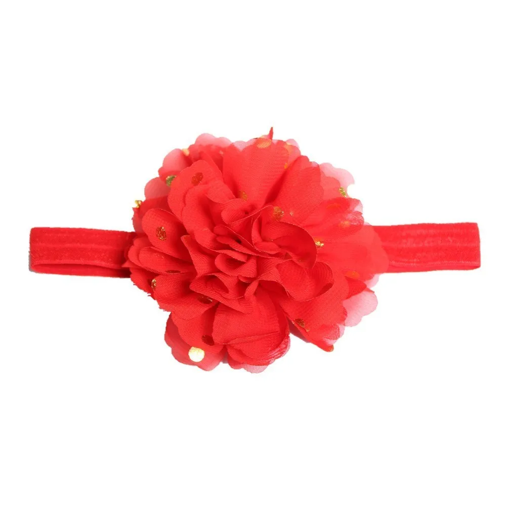 Красный Повязка на голову для маленьких девочек; аксессуары для волос для младенцев; повязка на голову в горошек с цветочным узором для новорожденных; повязка на голову; подарок - Цвет: Красный