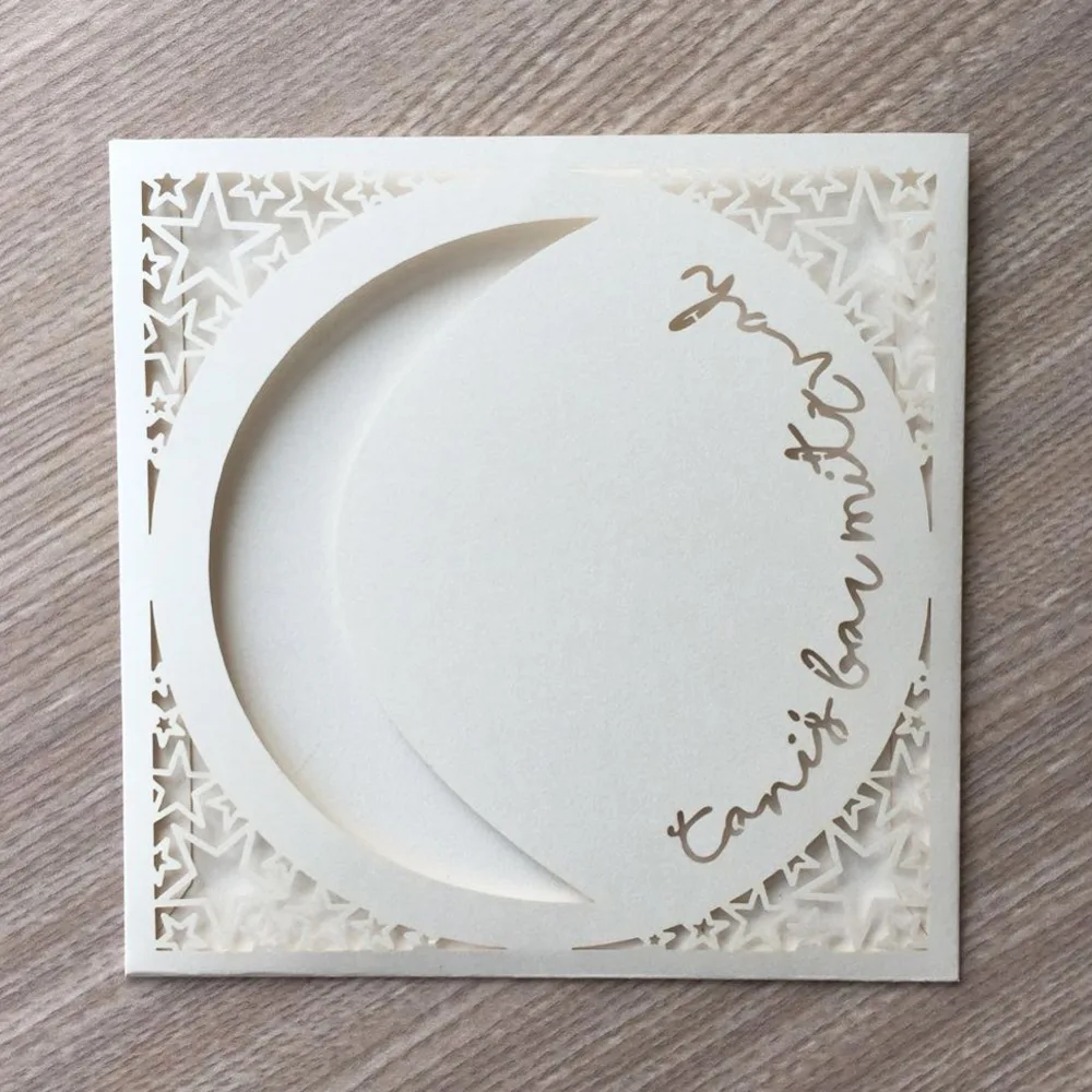 

50pcs/lot Saintly White Ramanda Traditional Festival Invitation Pearl Paper Card For Business Grand Event Anniversary