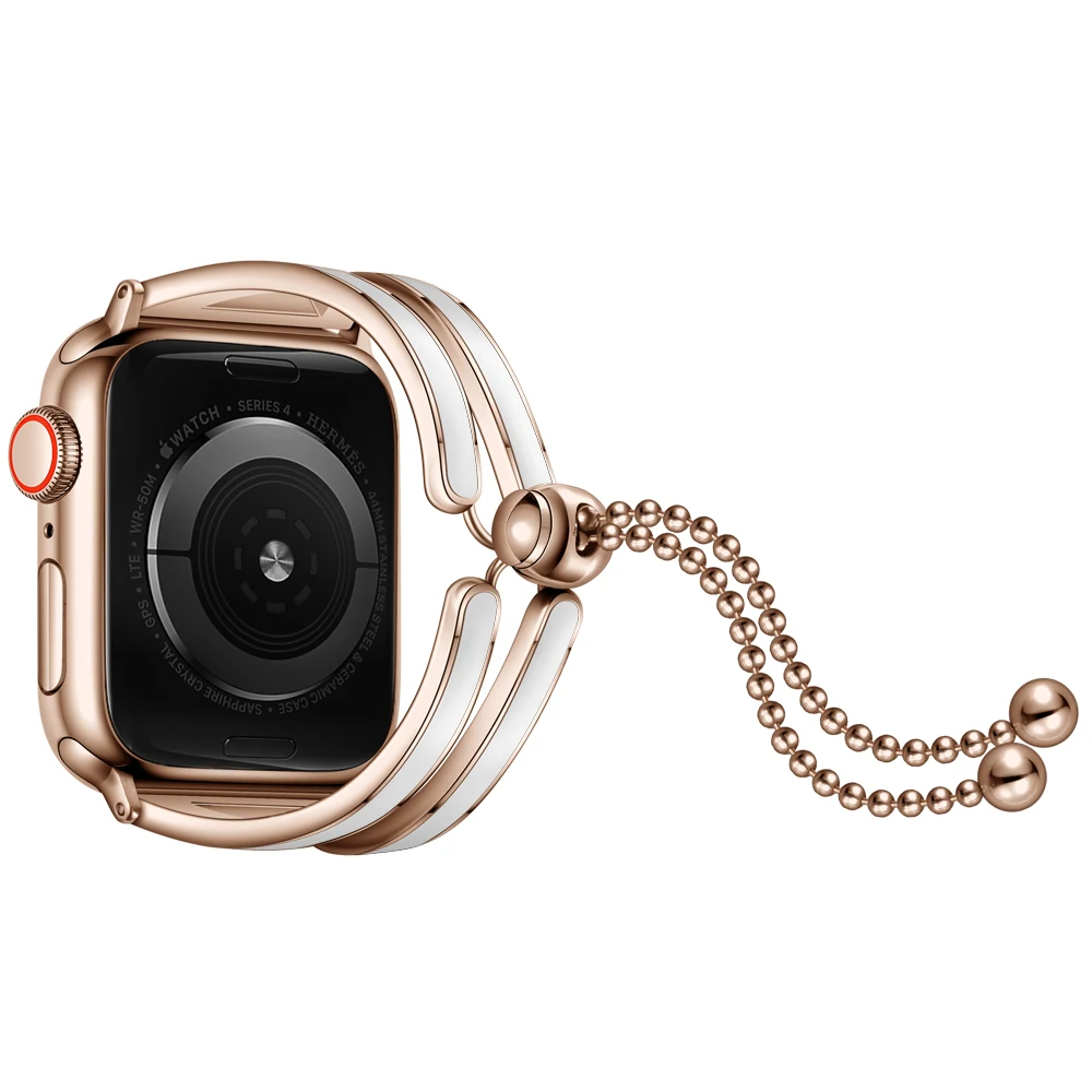 Женский ремешок для часов из розового золота для Apple Watch, ремешок 38 мм, 40 мм, 42 мм, 44 мм, сменный ремешок для браслета IWatch, серия 4, 3, 2, 1