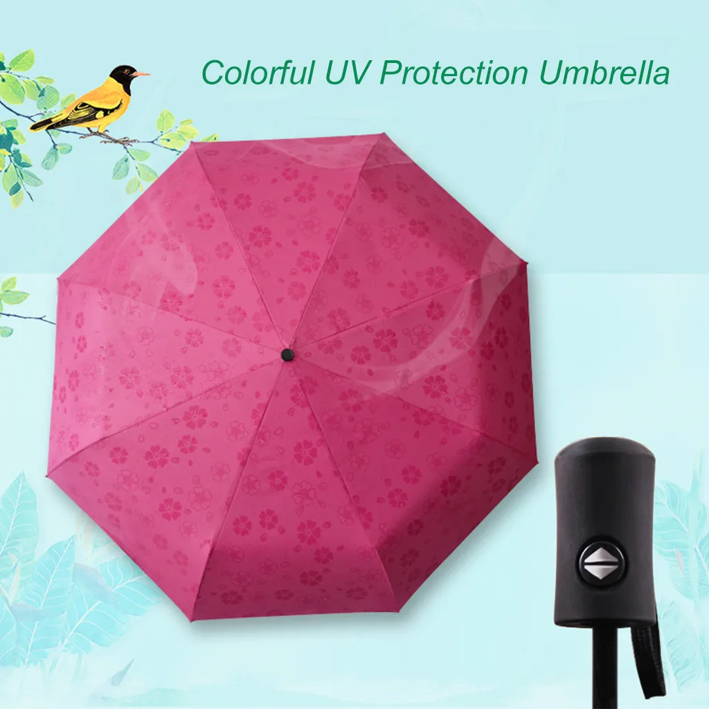 2019 автоматический зонтик для дождливой Женщины Три складной мужчин анти УФ
